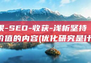 优化硕果-SEO-收获-浅析坚持更新有价值的内容 (优化研究是什么意思)