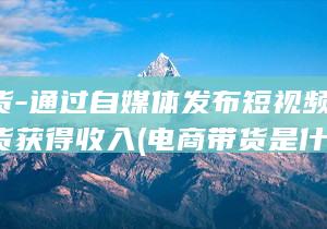 电商带货-通过自媒体发布短视频或直播带货获得收入 (电商带货是什么意思?)