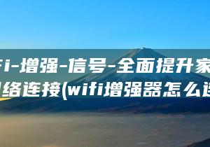 WiFi-增强-信号-全面提升家庭网络连接 (wifi增强器怎么连接)