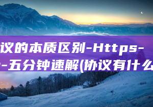 和-协议的本质区别-Https-Http-五分钟速解 (协议有什么区别)