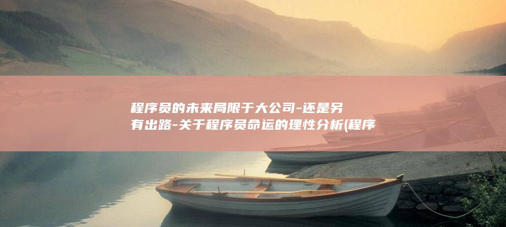 程序员的未来局限于大公司-还是另有出路-关于程序员命运的理性分析 (程序员的未来发展前景)